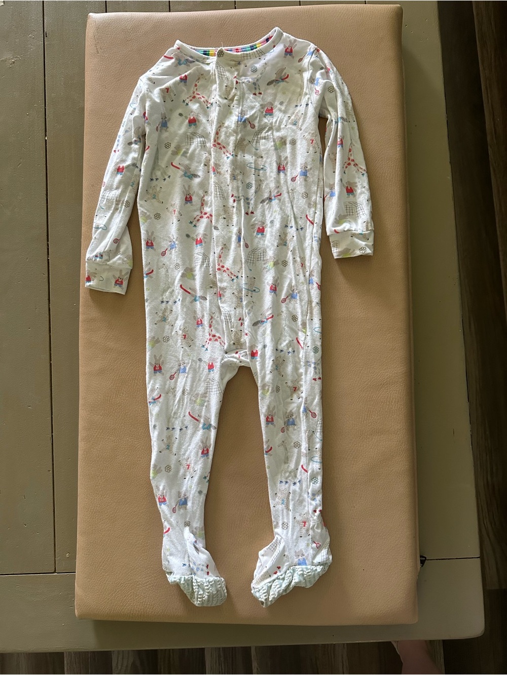 Add In to bundle=Magnetic Me White Footed One-Piece with Red and Blue Print - Picture 1 of 2